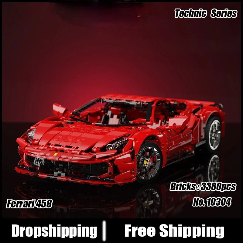 Kbox Red Sports Car Model Building Blocks for Creative Fun