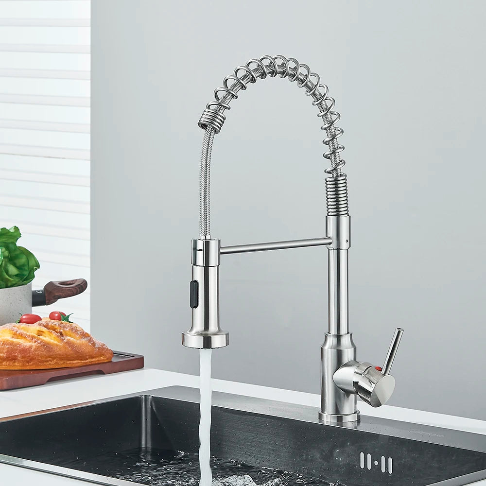 Removable Kitchen Faucet With Dual Sprayer Modes Rotatable