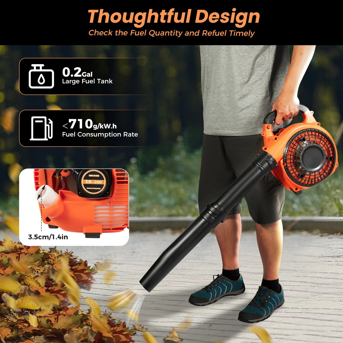 Heavy Duty Gas Powered Handheld Leaf Blower for Efficient Cleaning