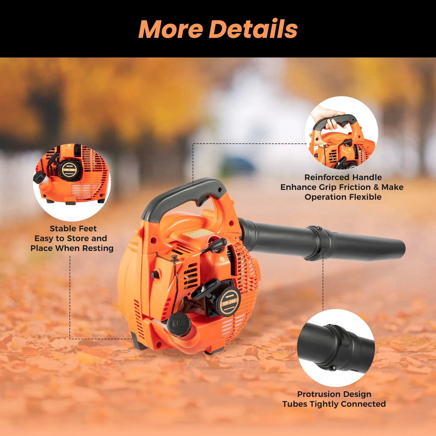 Heavy Duty Gas Powered Handheld Leaf Blower for Efficient Cleaning