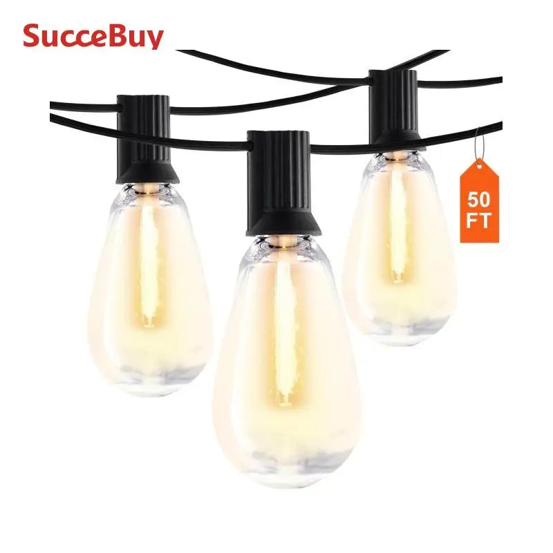 SucceBuy LED Outdoor String Lights 2700K Dimmable Patio