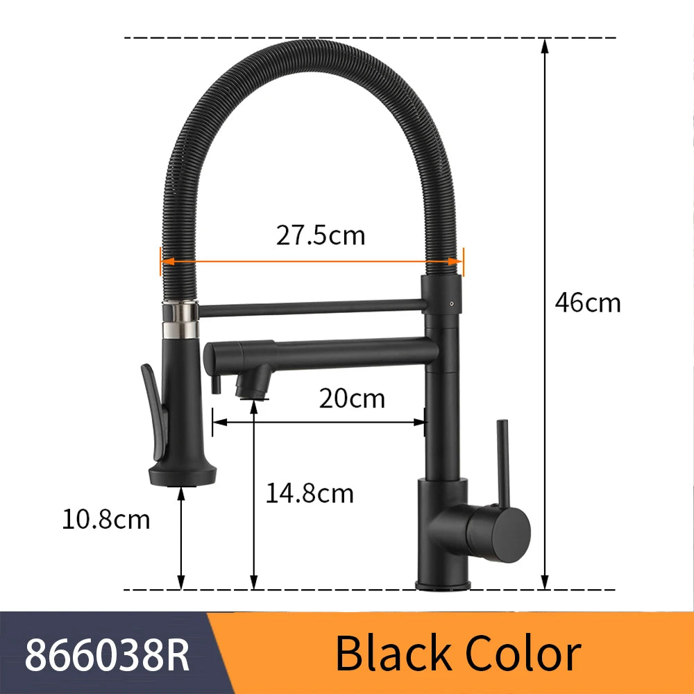 Pull Down Single Lever Kitchen Faucet With Brushed Finish