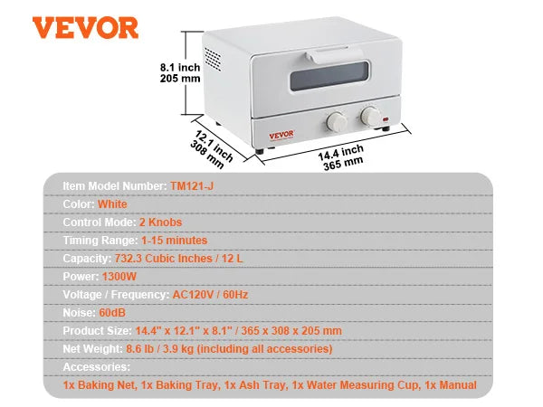 SucceBuy 5 IN 1 Steam Oven Toaster Combo for Versatile Cooking
