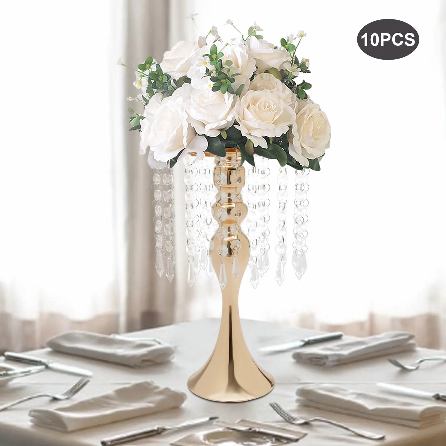 Crystal Flower Centerpiece Stand For Elegant Wedding Decor