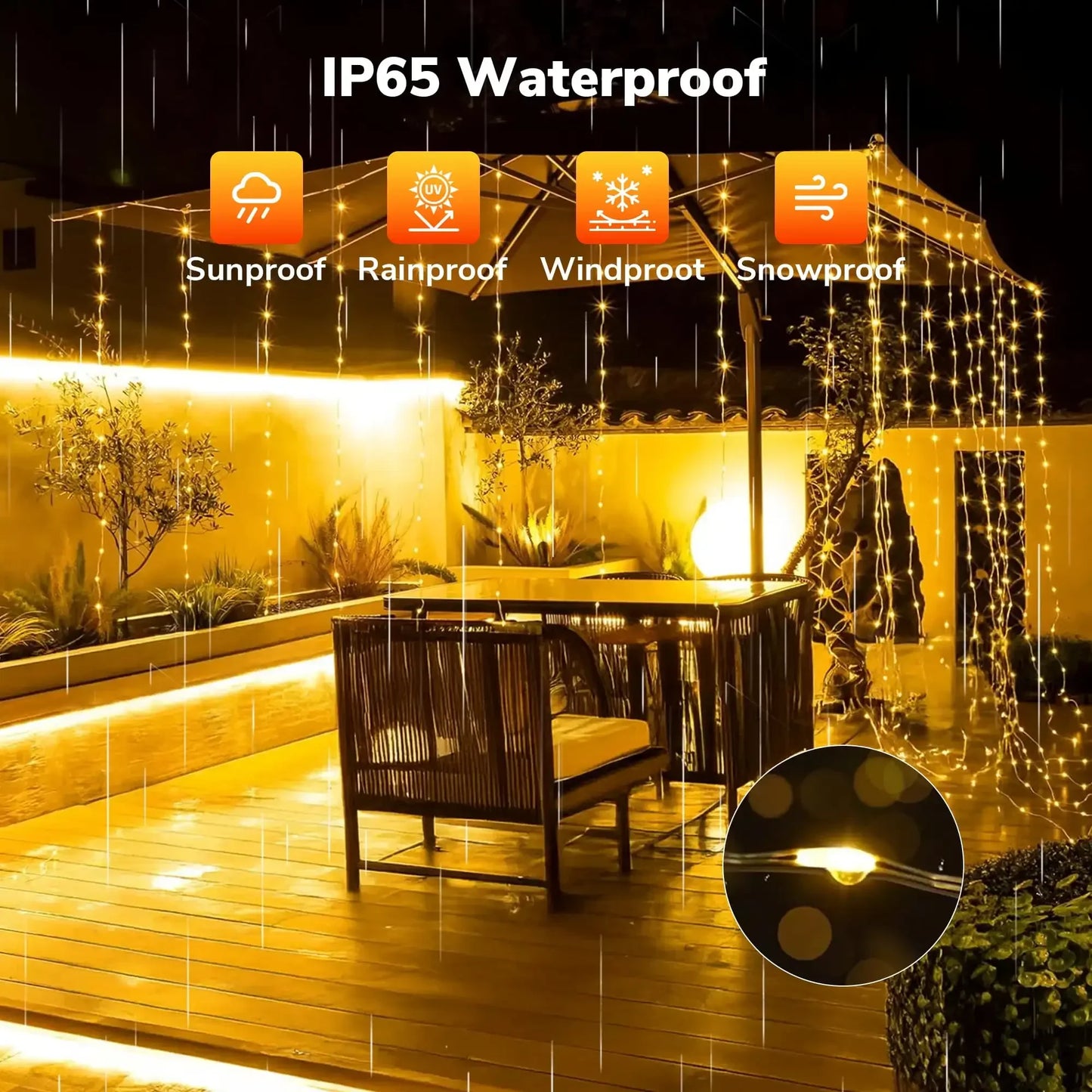 Solar String Lights Outdoor Waterproof Fairy Lights for Gardens