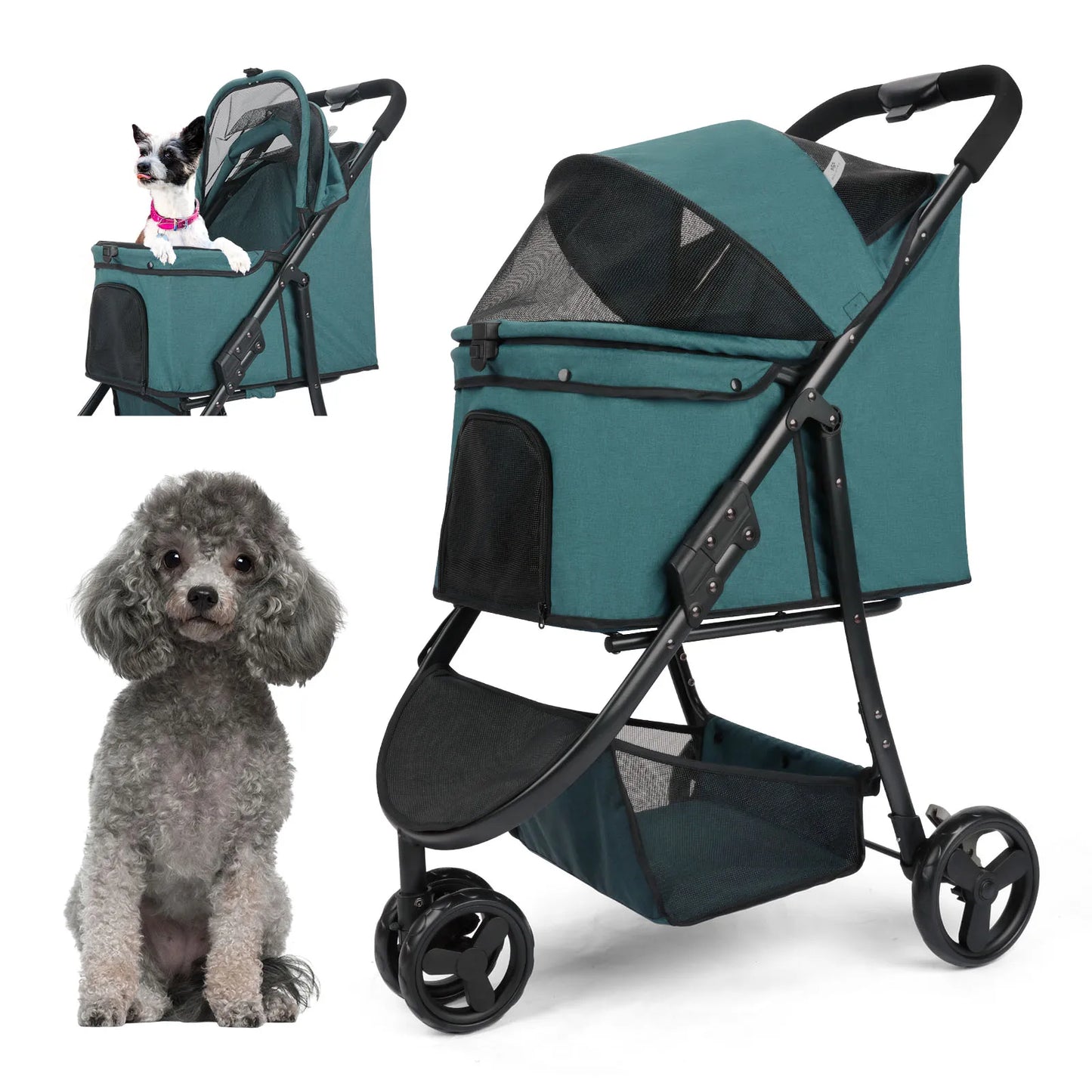 Foldable Pet Stroller Bag for Dogs and Cats on the Go