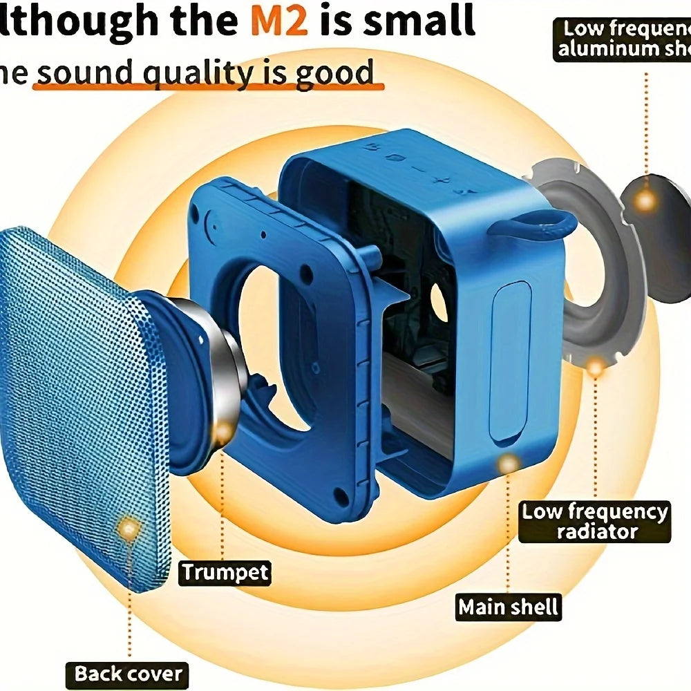 Portable Waterproof Bluetooth Speaker with TWS Stereo Sound