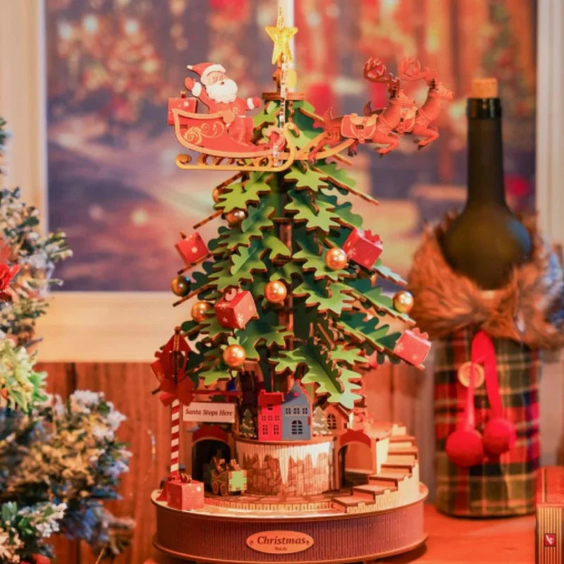 Robotime Christmas Melody Tree 3D Wooden Music Box Puzzle