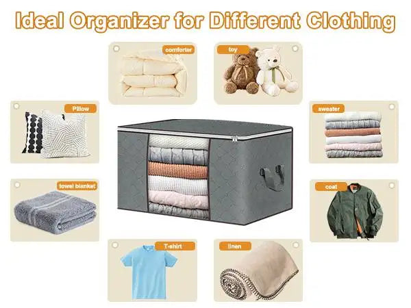 Large Storage Bags with Sturdy Handles for Organized Closet
