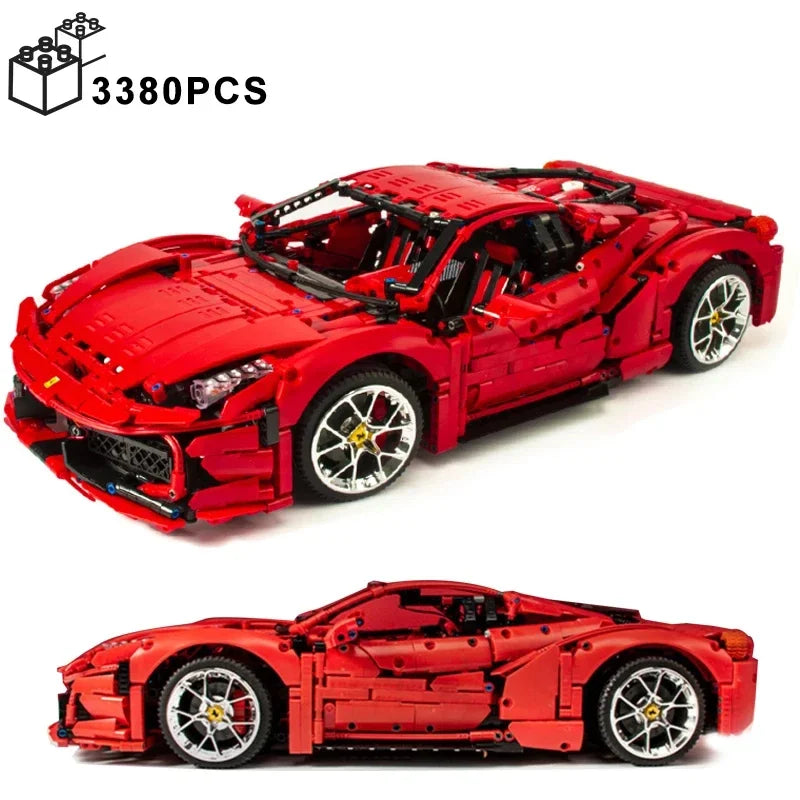Kbox Red Sports Car Model Building Blocks for Creative Fun