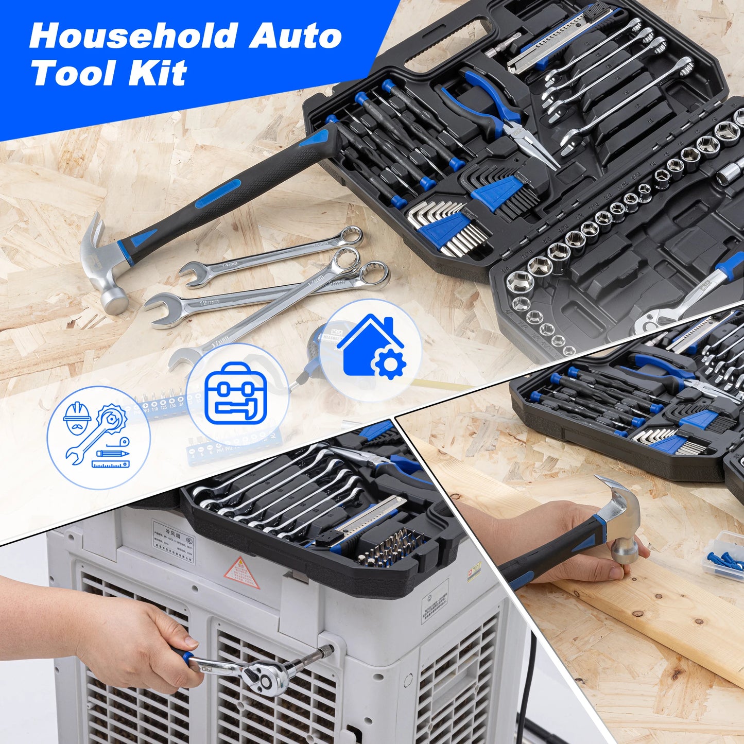 200 Piece Ratchet Wrench Tool Set for Home Use