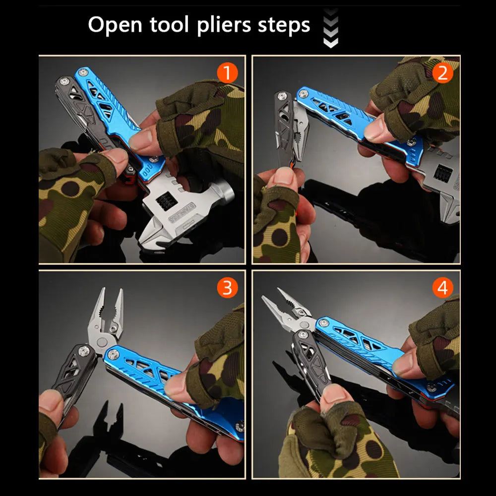 Multifunctional Camping Tool Hammer with Pliers and Wrench Combination