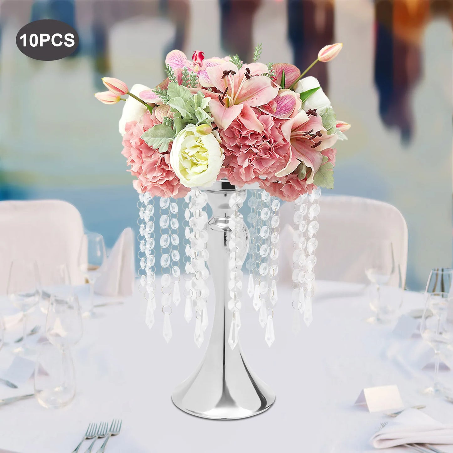 Crystal Flower Centerpiece Stand For Elegant Wedding Decor