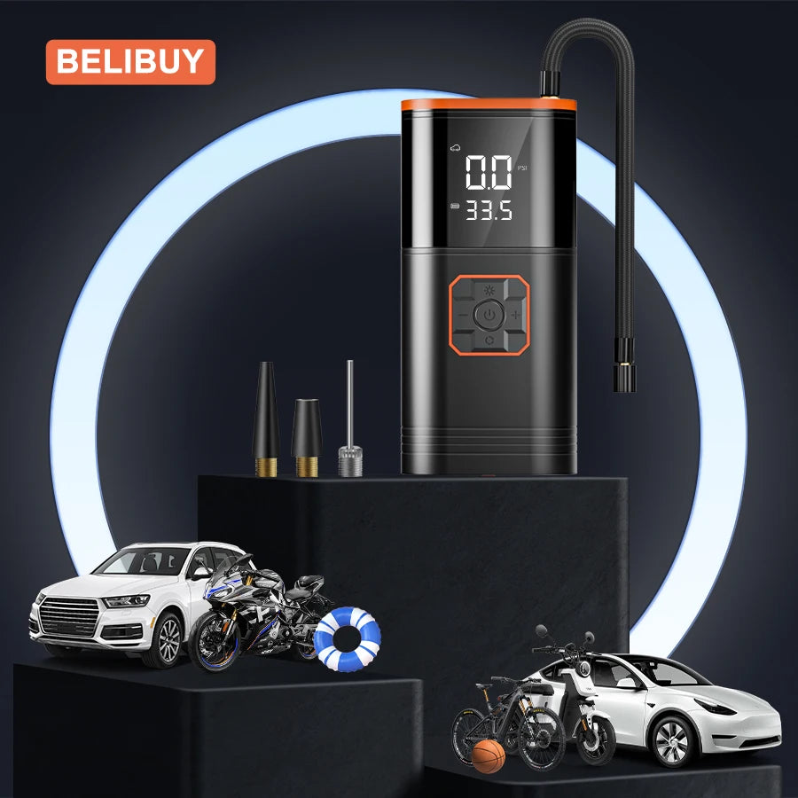 Belibuy Car Air Pump Tire Inflator with USB Mobile Power