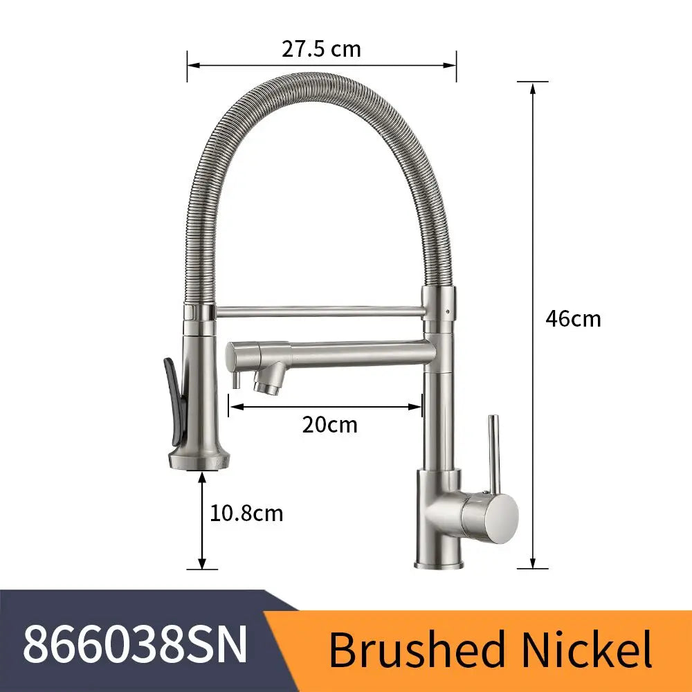 Pull Down Single Lever Kitchen Faucet With Brushed Finish