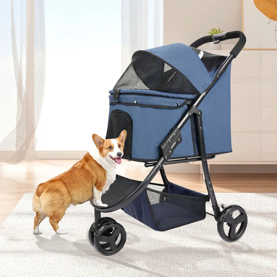 Foldable Pet Stroller Bag for Dogs and Cats on the Go