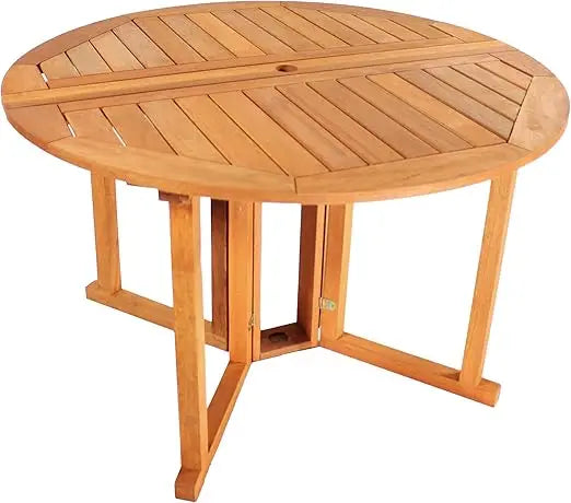Malaysian Hardwood Folding Patio Dining Table for Space-Saving Fun