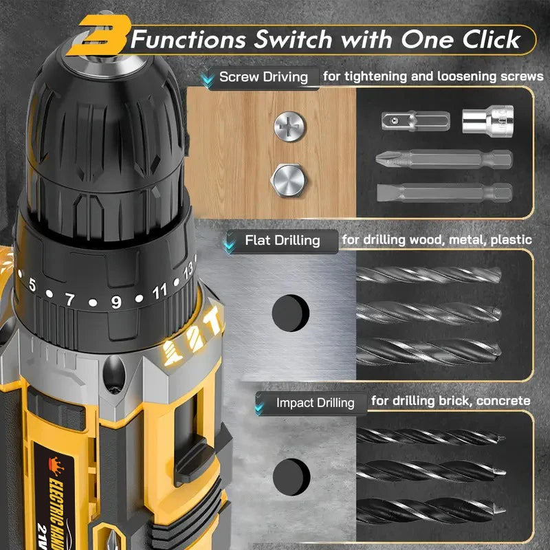 Rechargeable Electric Hand Drill and Screwdriver for Household Use