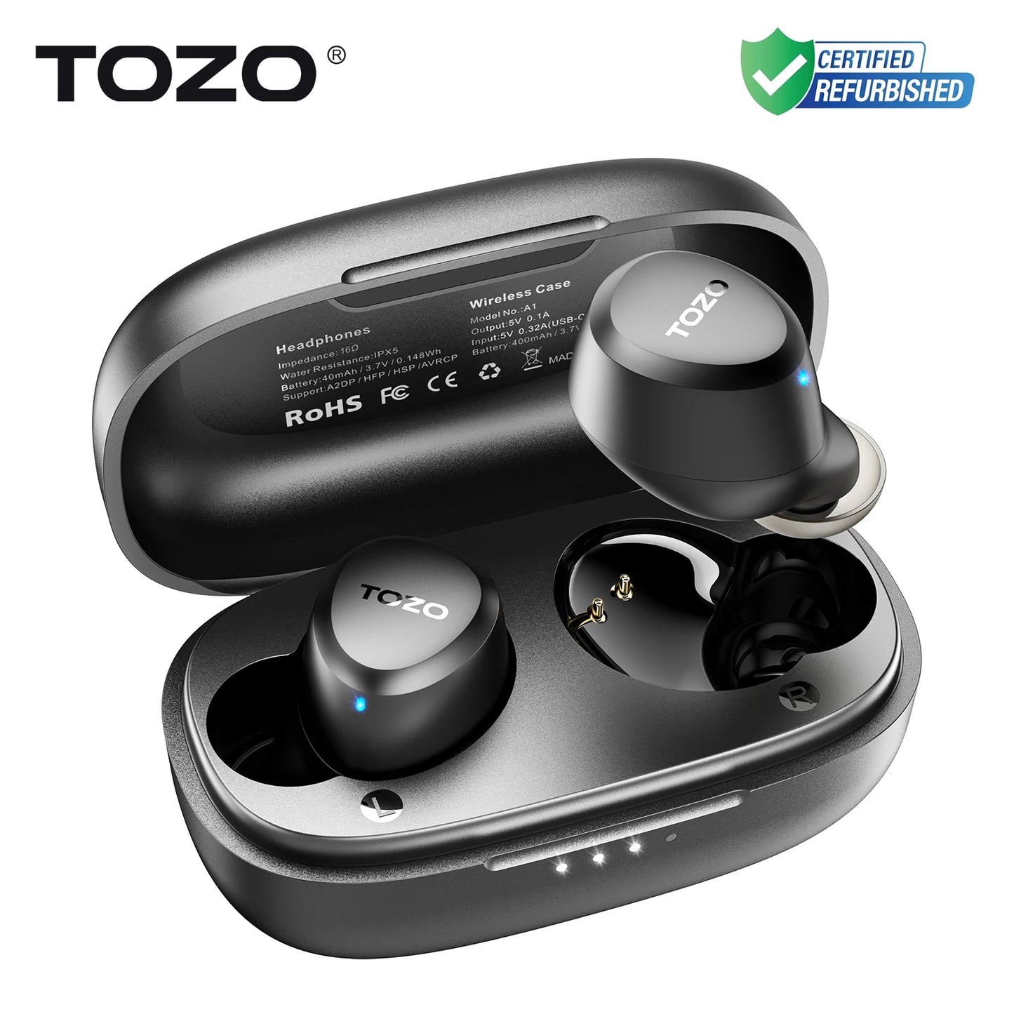 Refurbished TOZO TWS Wireless Earbuds with Touch Control