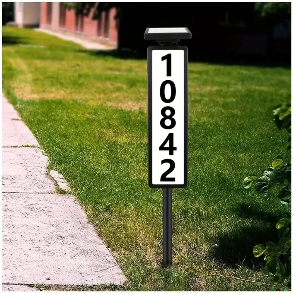 Solar Powered House Number Sign With Smart Light Control
