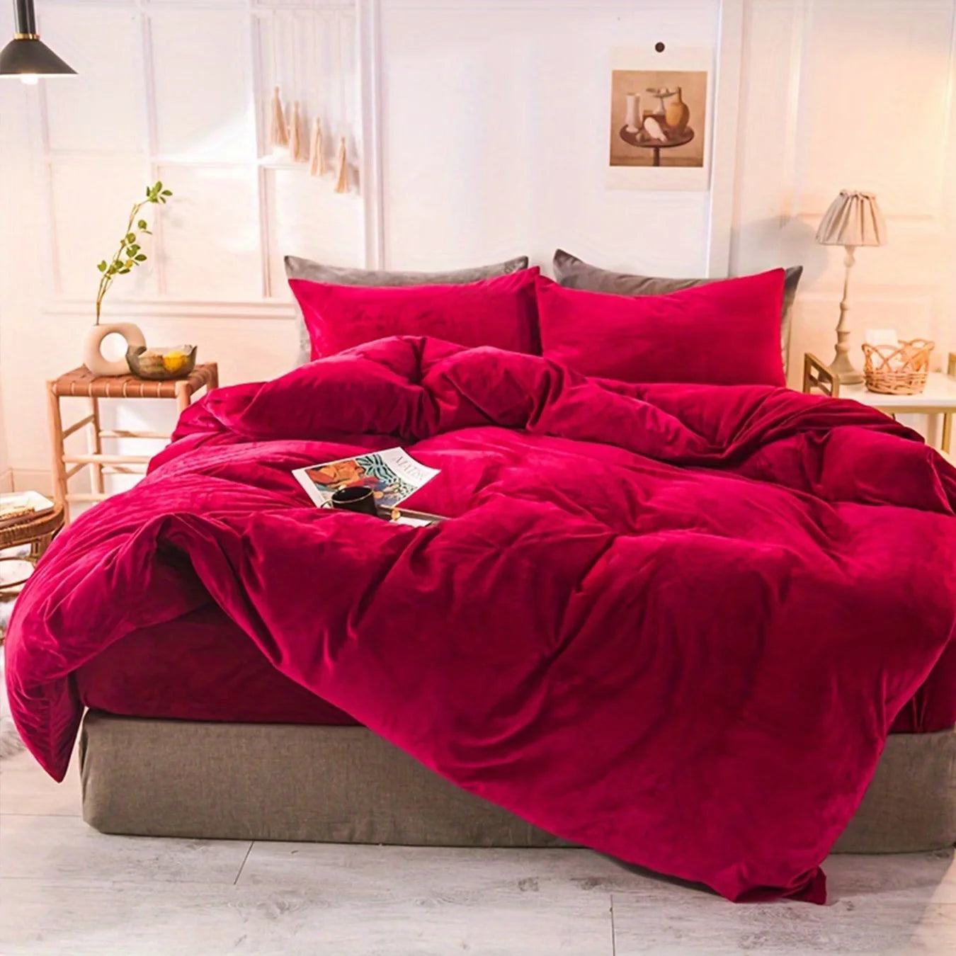 Velvet Duvet Cover Set for Cozy Autumn and Winter Comfort