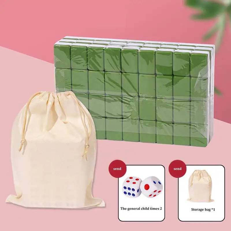 Portable Mahjong Set with Large Storage Bag for Family Fun