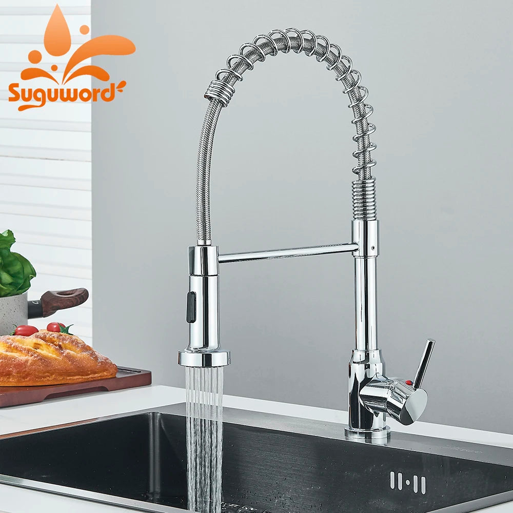 Removable Kitchen Faucet With Dual Sprayer Modes Rotatable