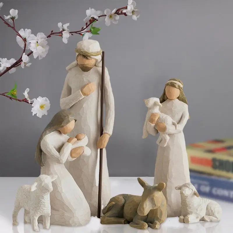 Nativity Scene Figures Set for Religious Home Decoration