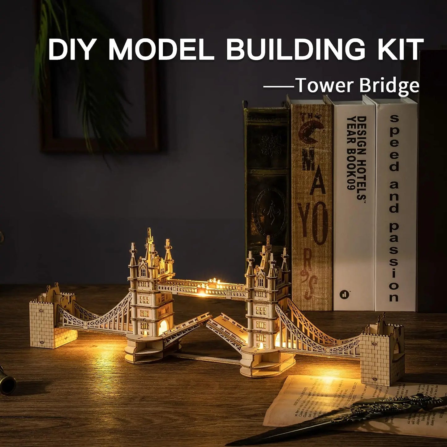 Robotime 3D Wooden Puzzle Kit Tower Bridge Big Ben Set