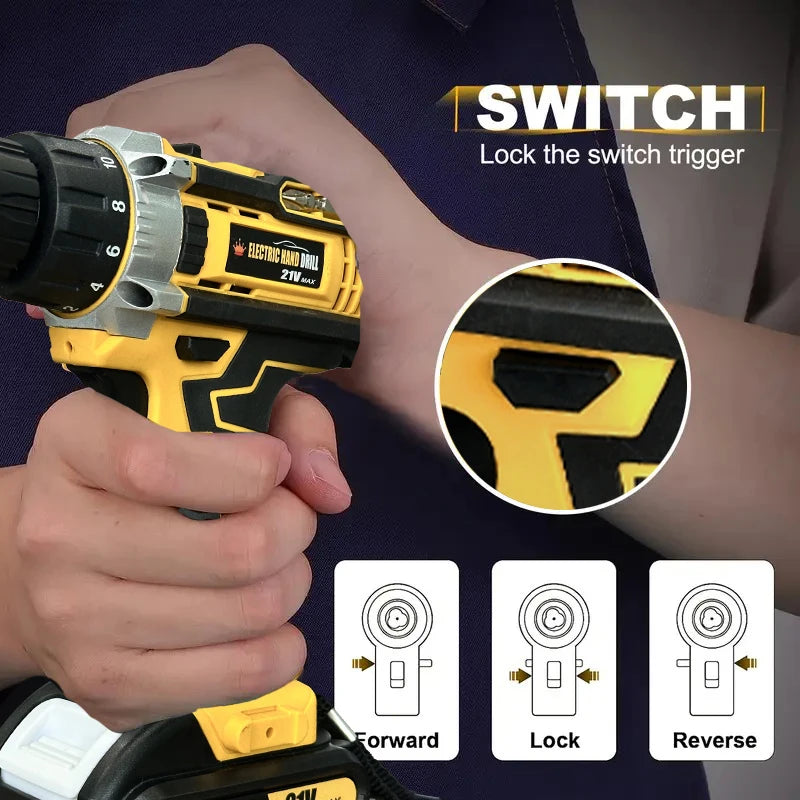 Rechargeable Electric Hand Drill and Screwdriver for Household Use