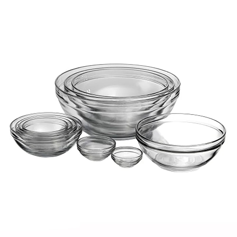 Glass Mixing Bowl Set 10 Piece Nesting Kitchen Essentials