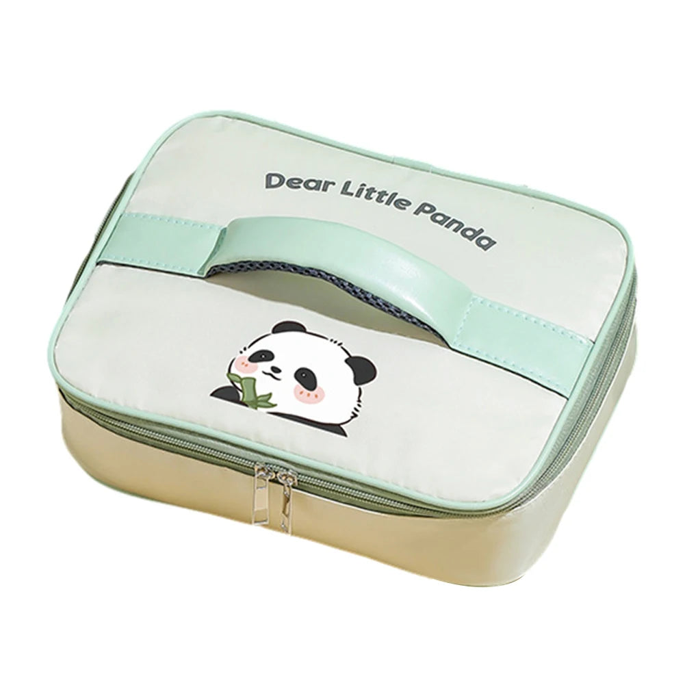 Panda Stainless Steel Thermal Lunch Box with Cutlery Set
