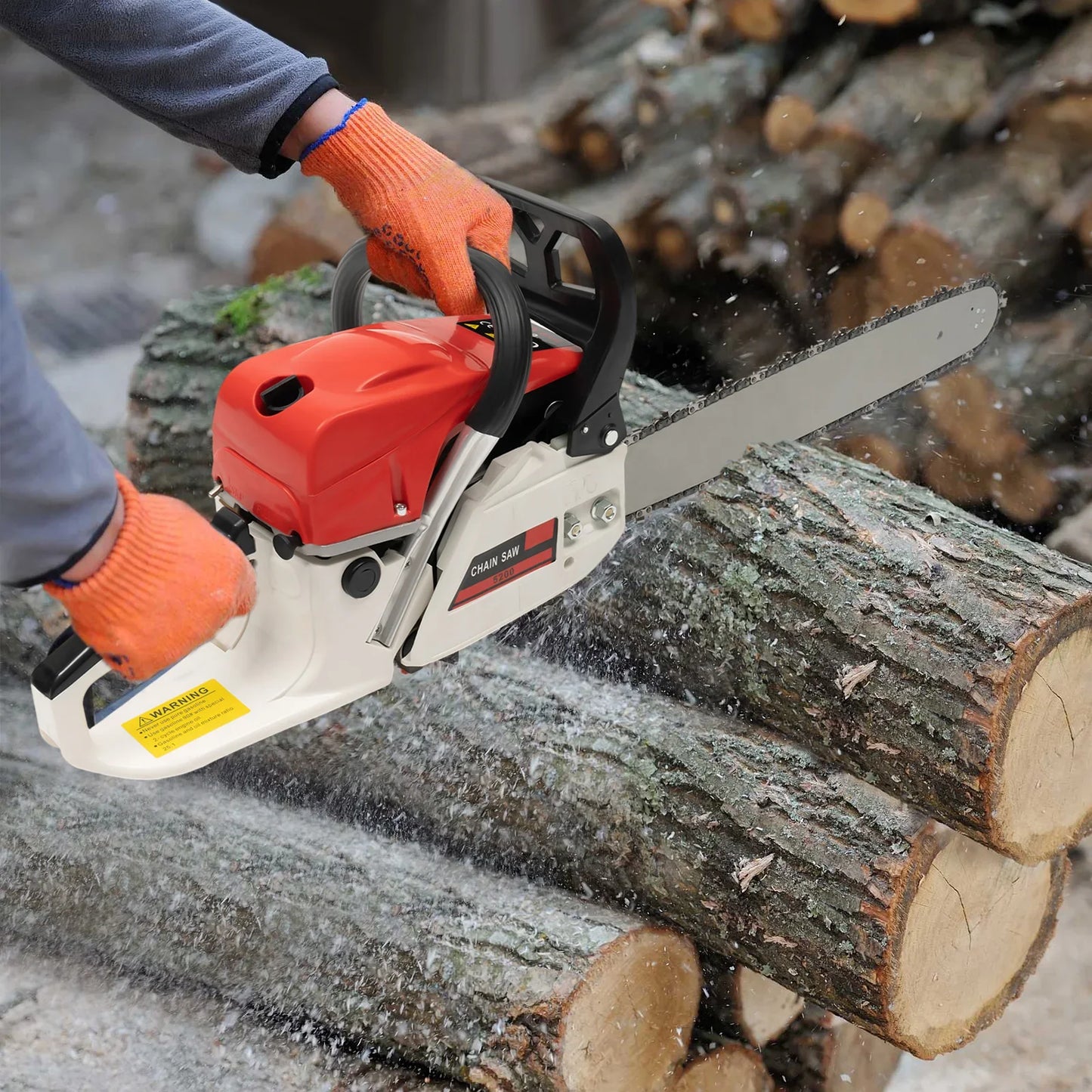 Gas-Powered Chain Saw for Effortless Wood Cutting and Pruning