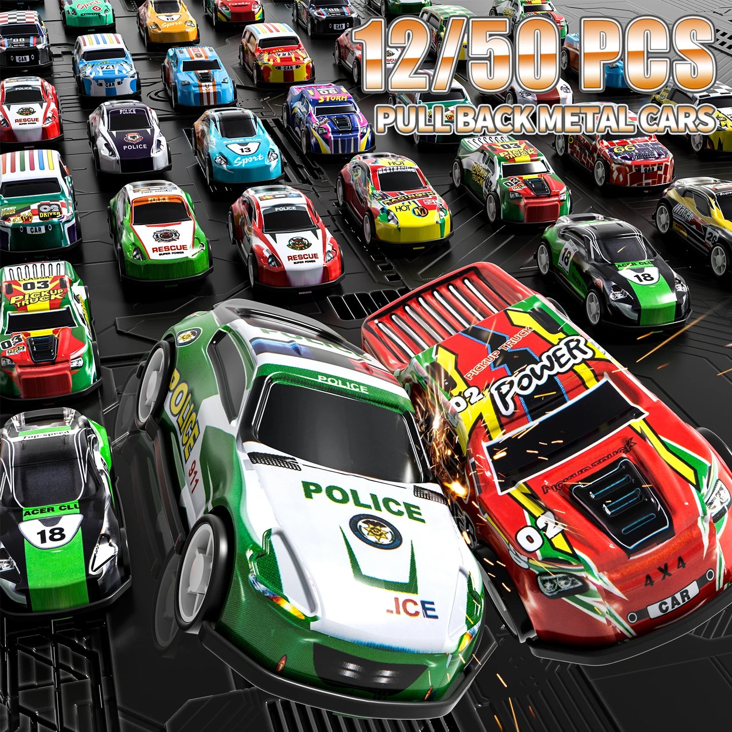 Pull Back Mini Cars Toy Pack for Kids Birthday Fun