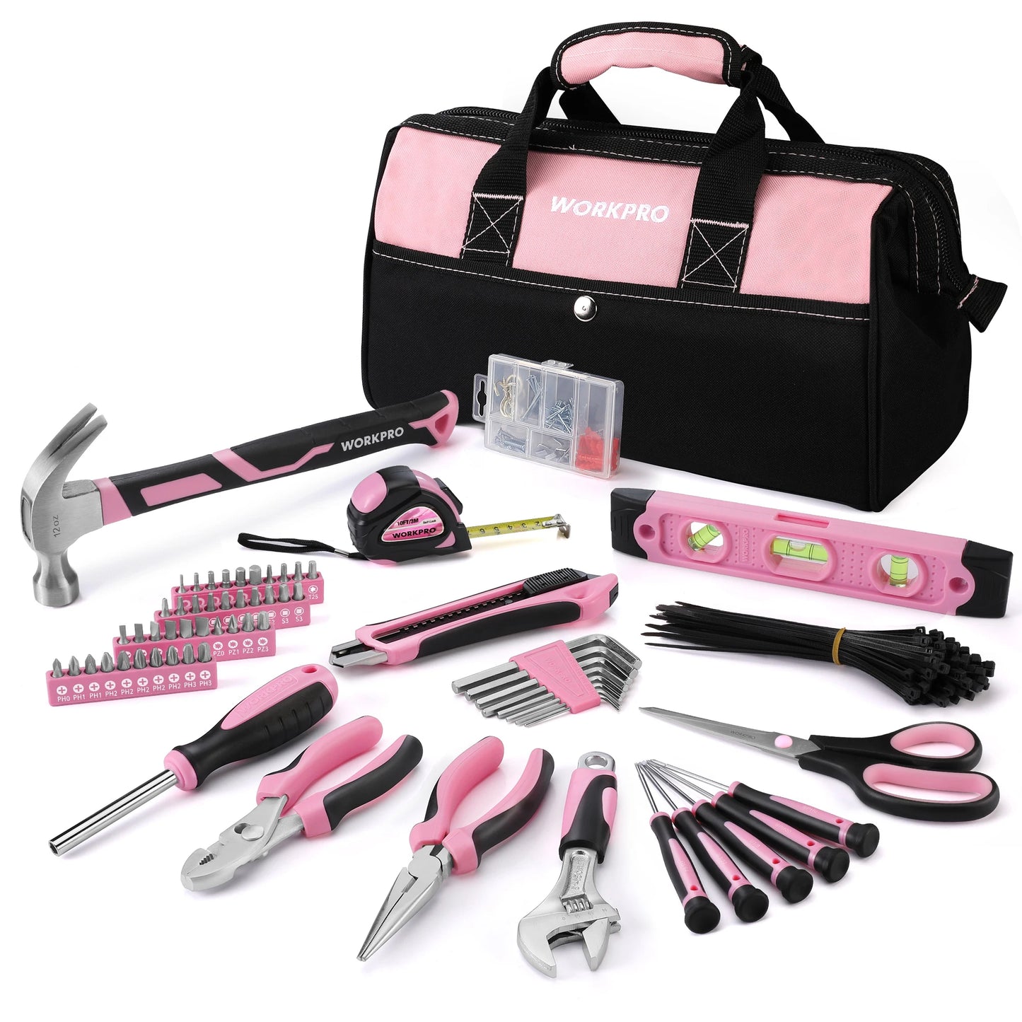 Workpro Pink Tool Kit for Home Repair and DIY Projects