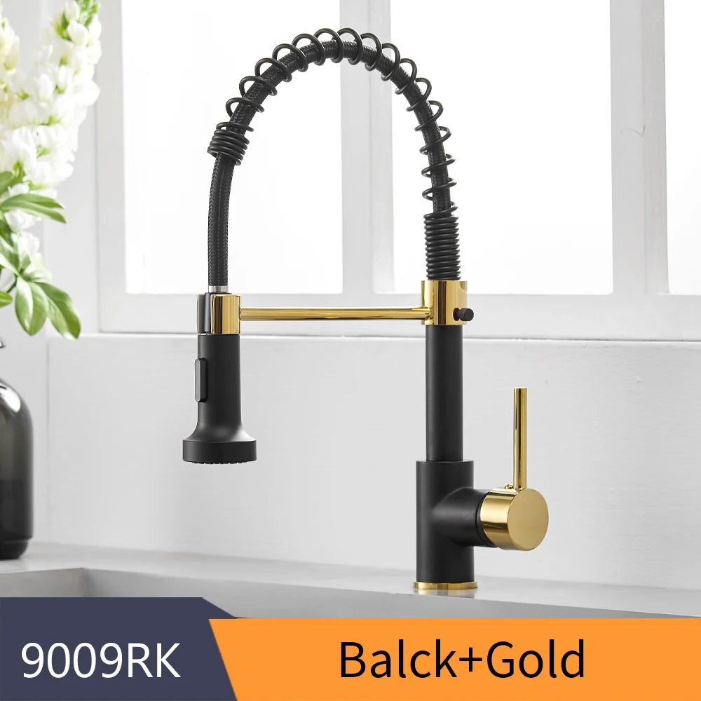 Pull Down Single Lever Kitchen Faucet With Brushed Finish