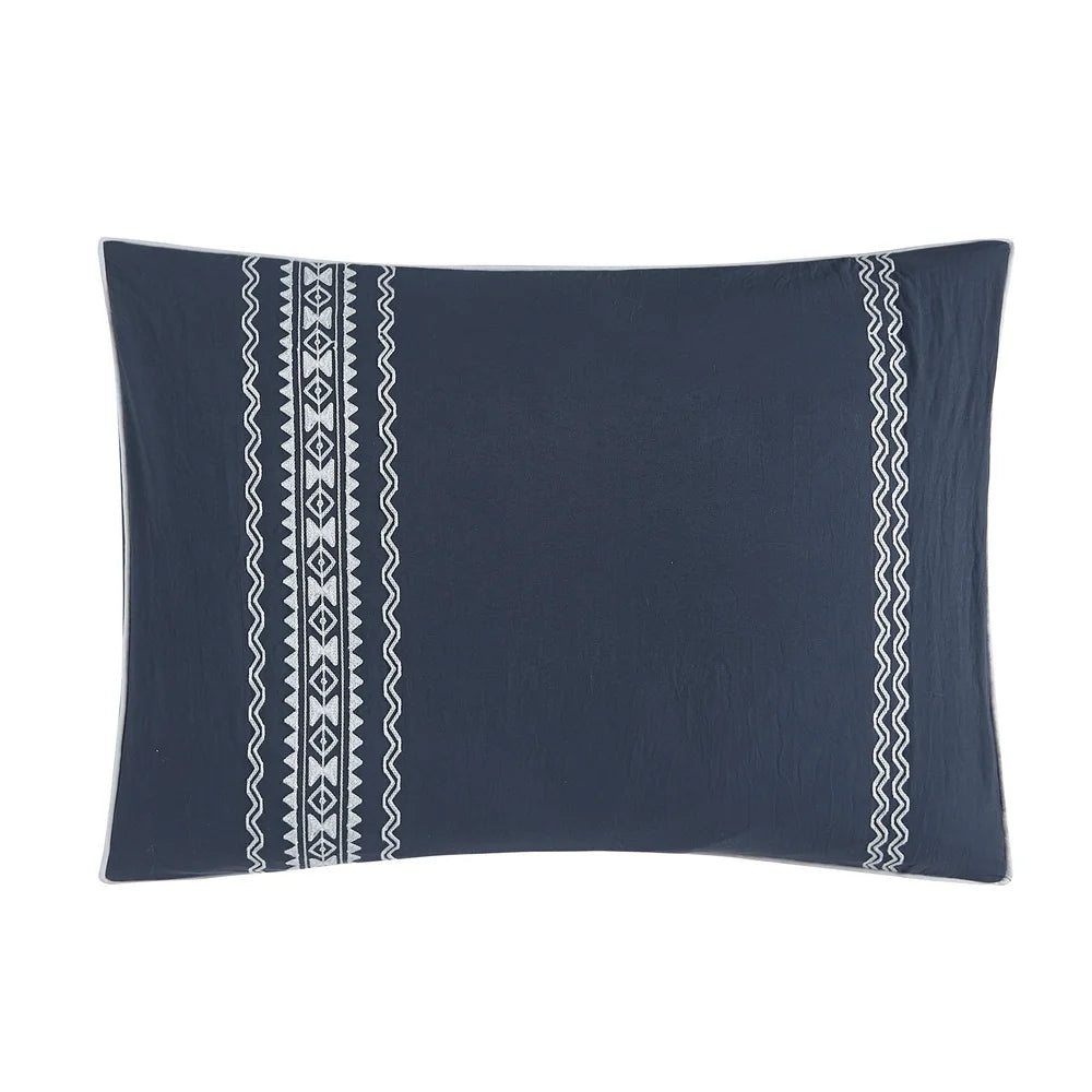 Navy Comforter Set with Decorative Pillows for Elegant Bedding
