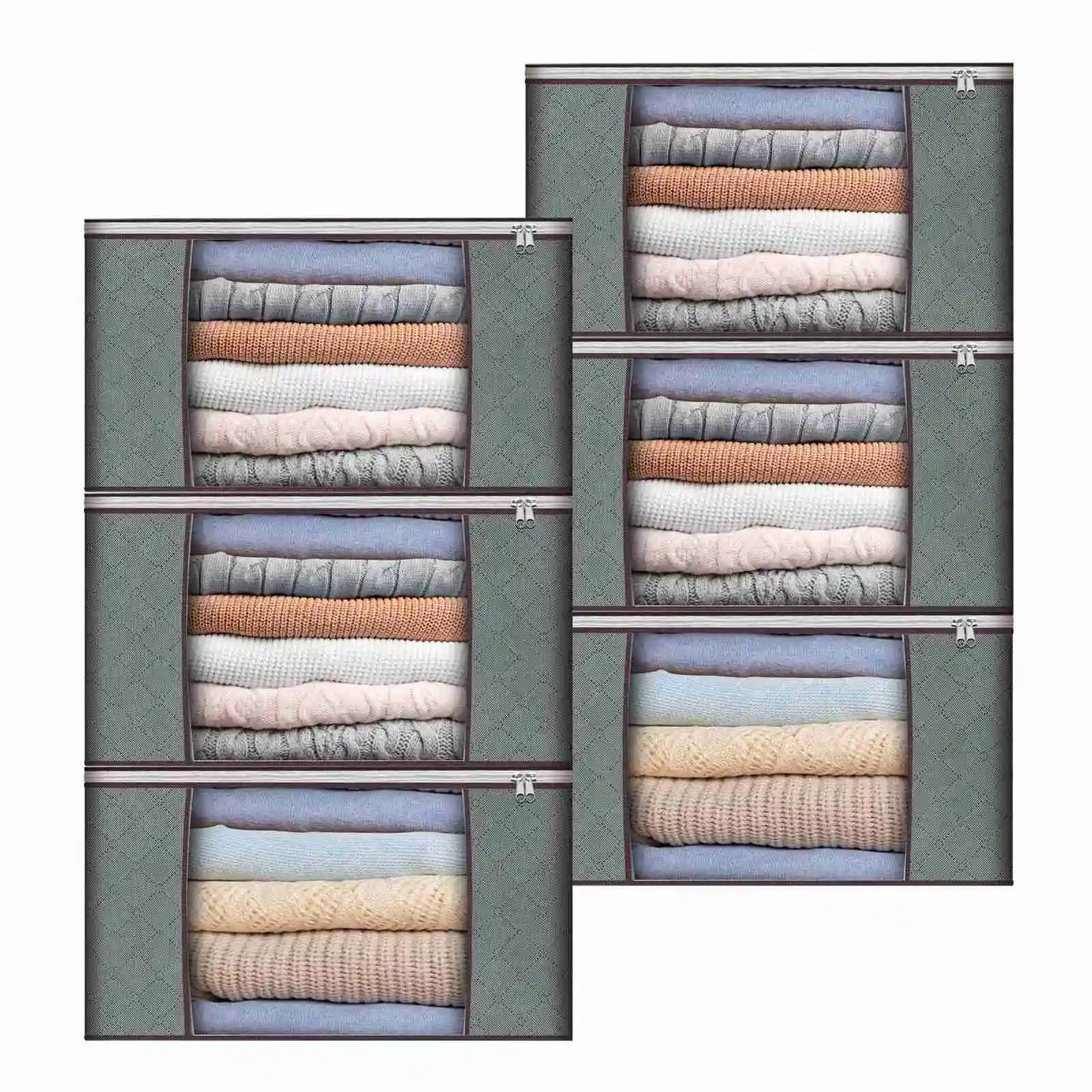 Large Storage Bags with Sturdy Handles for Closet Organization
