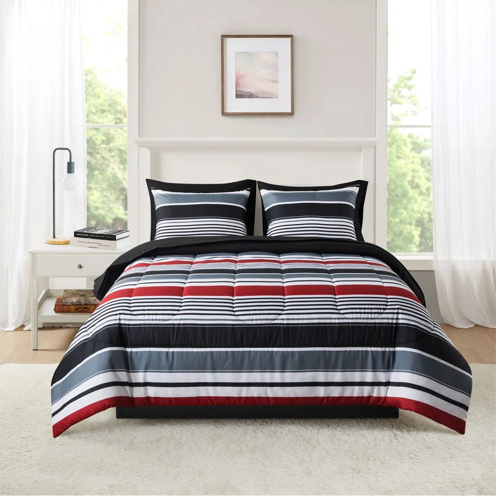 Reversible Bedding Set with Comforter Sheets and Pillowcases