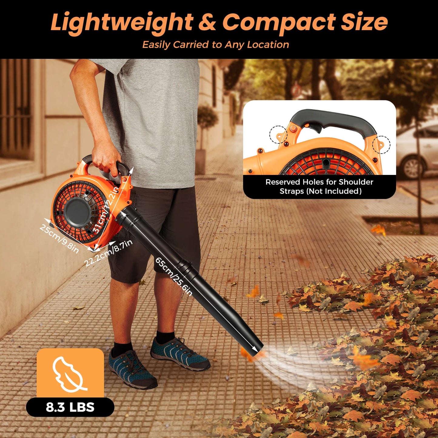 Heavy Duty Gas Powered Handheld Leaf Blower for Efficient Cleaning