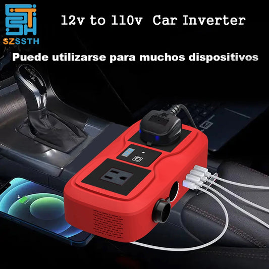 200W Car Inverter DC To AC Power Converter With Fast Charging