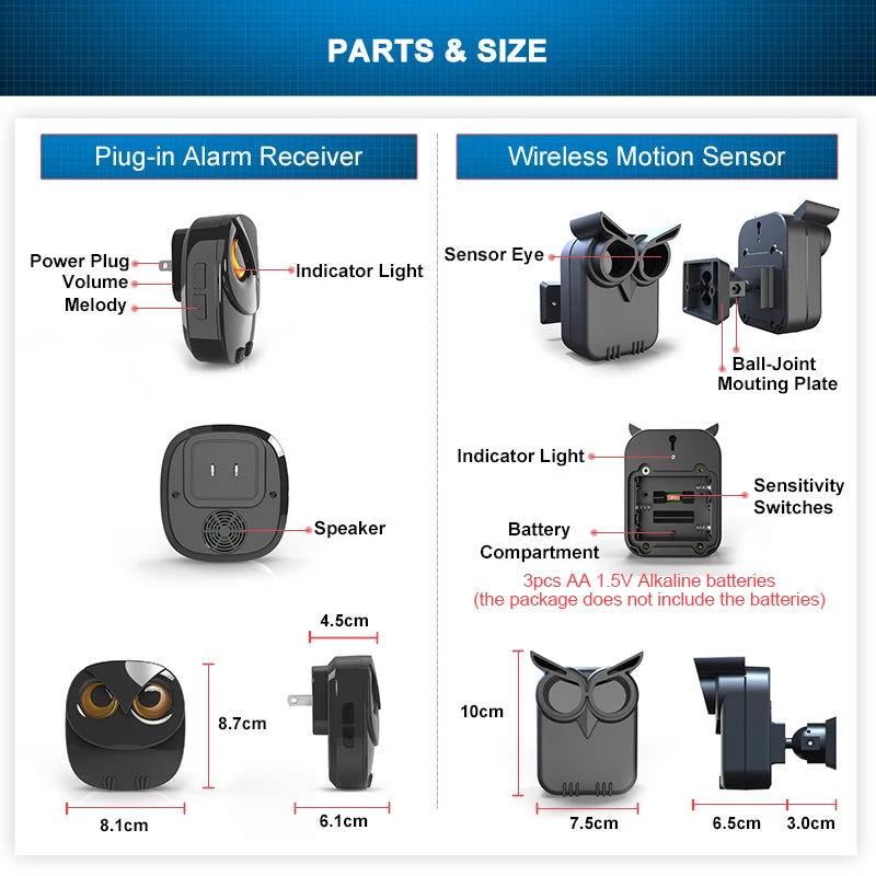 HTZSAFE Wireless Driveway Security Alarm Motion Detection System