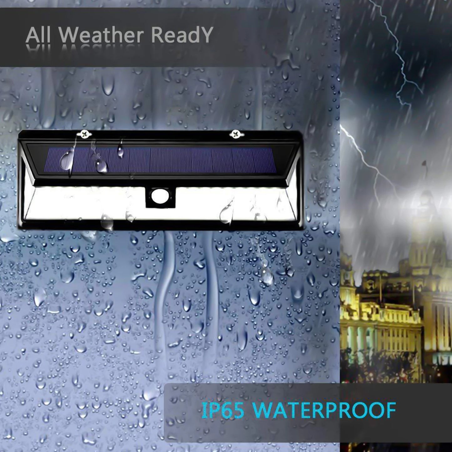 Solar Sensor Wall Light With Three Mode Outdoor Decoration