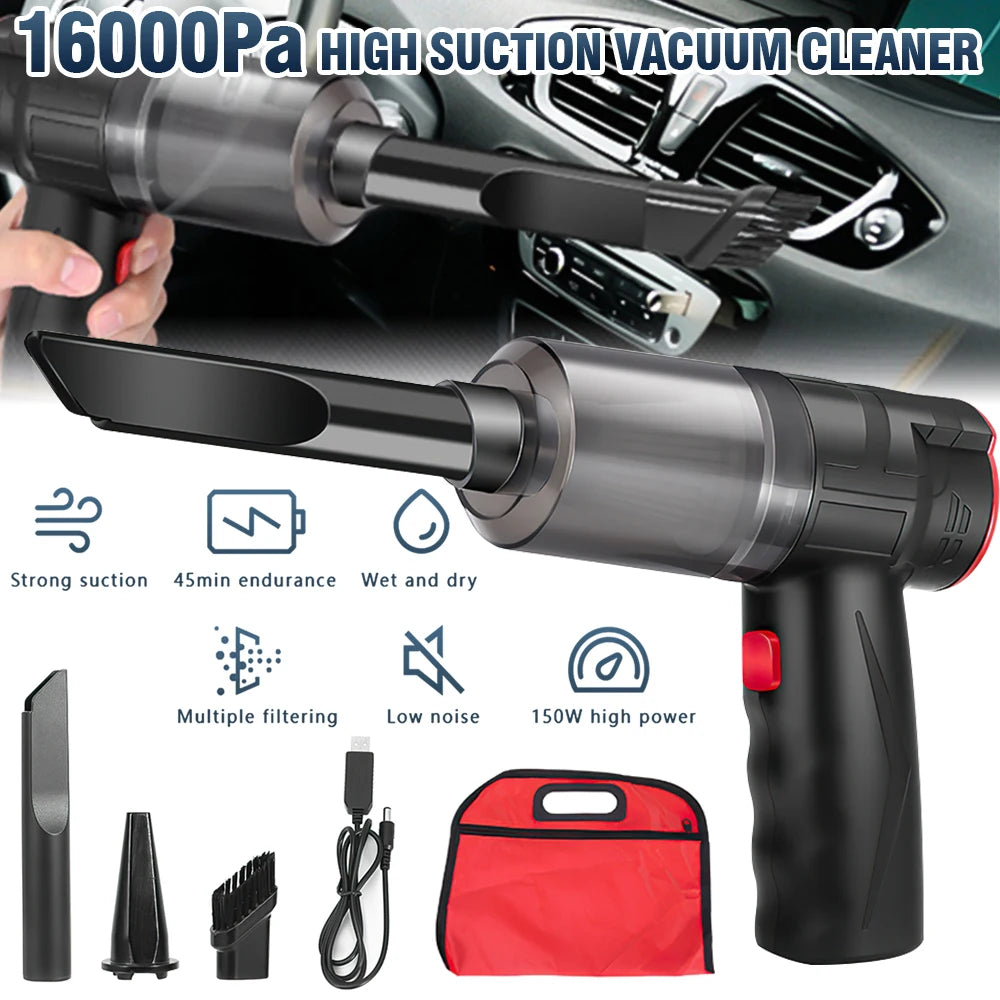 Portable High Power Wireless Vacuum Cleaner for Home and Car