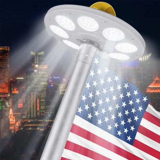 Solar Flag Pole Light with 136 Bright LEDs for Outdoor Use