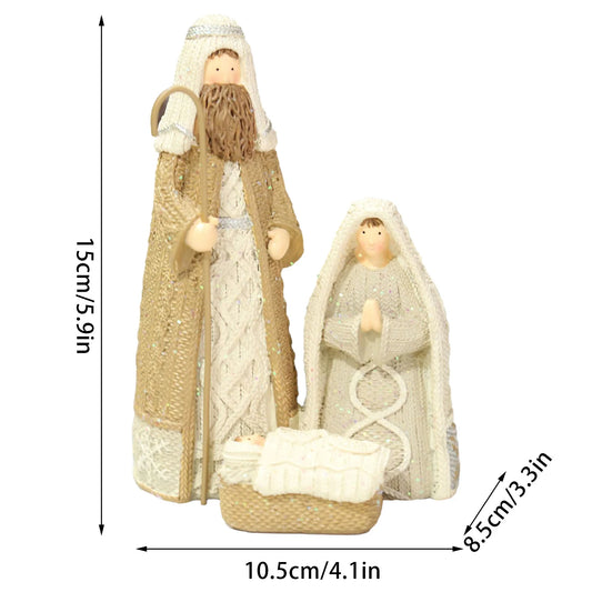 Nativity Scene Figures Set for Religious Home Decoration