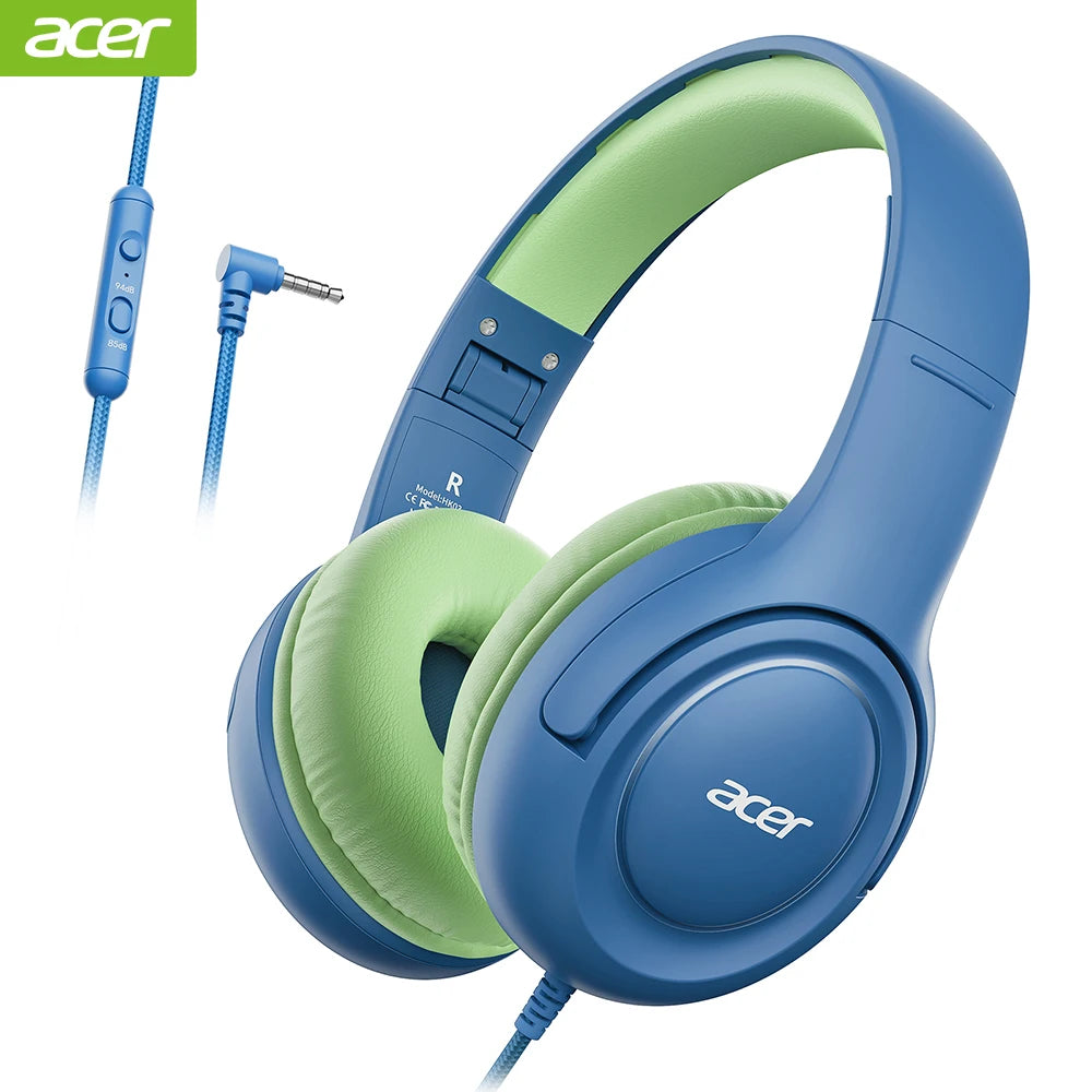 Acer Kids Wired Headphones with Volume Limiter for Learning