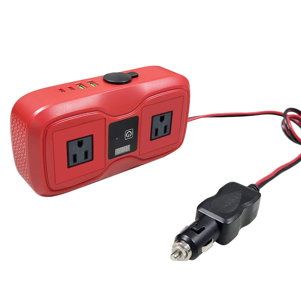 200W Car Inverter DC To AC Power Converter With Fast Charging