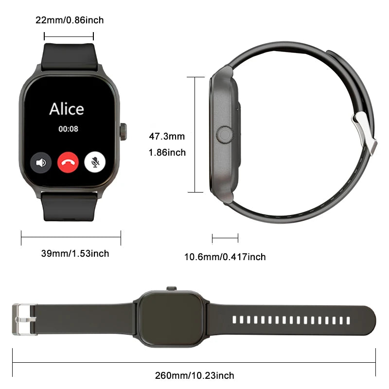 Smart Watch With Wireless Calling And Multi-Sport Tracking Features