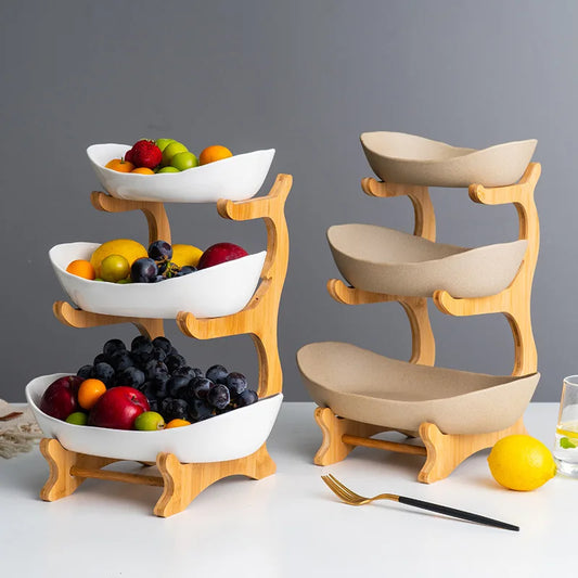 Three Layer Plastic Fruit and Snack Serving Stand